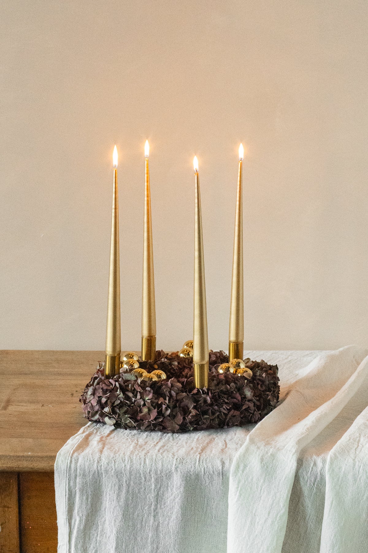 Advent wreath Hydrangea